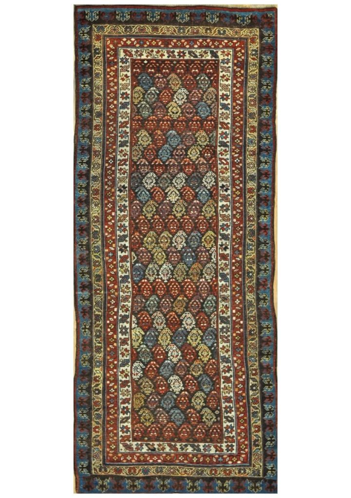 4′ x 9′ Navy Fine Hand-Knotted Caucasian Runner – Traditional Wool