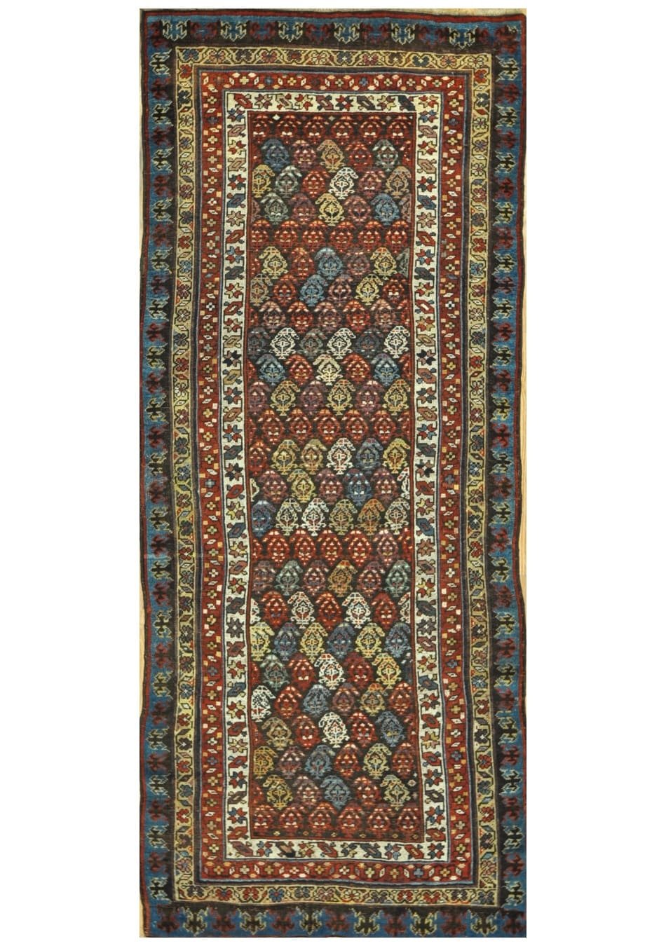 4′ x 9′ Navy Fine Hand-Knotted Caucasian Runner – Traditional Wool 4′ x 9′ Navy Fine Hand-Knotted Caucasian Runner – Traditional Wool