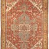 10′ x 14′ Terracotta Fine Hand-Knotted Persian Serapi Rug – Traditional Wool