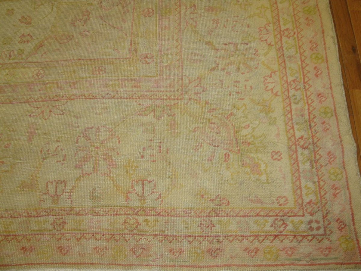 12′ x 16′ Antique Turkish Oushak Rug Ivory Large