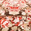 5′ x 7′ Deep Espresso and Cochineal Rose Hand-Knotted Antique Caucasian Karabagh Vase Prayer Rug – Collector’s Wool