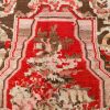 5′ x 7′ Deep Espresso and Cochineal Rose Hand-Knotted Antique Caucasian Karabagh Vase Prayer Rug – Collector’s Wool