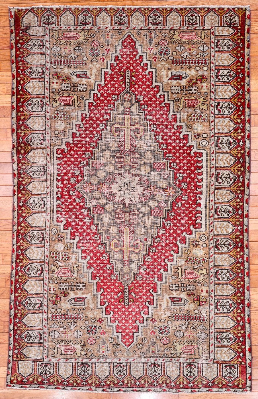 4′ x 7′ Red Fine Hand-Knotted Turkish Sivas Rug – Traditional Wool