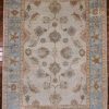 4′ x 5′ Ivory Fine Hand-Knotted Turkish Oushak Rug – Transitional Wool