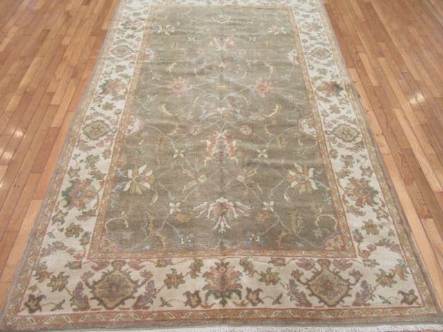 5′ x 9′ Turkey Oushack Green Oriental Rug Traditional Wool