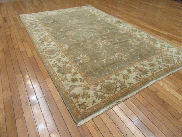 5′ x 9′ Turkey Oushack Green Oriental Rug Traditional Wool