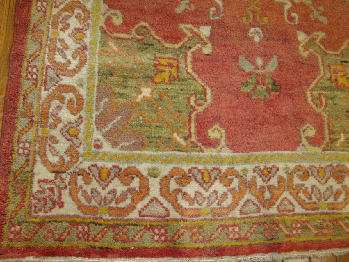 3′ x 11′ Turkish Melon Vintage Rug Transitional Wool