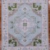 8′ x 10′ Ice Blue Fine Hand-Knotted Persian Oushak Rug – Traditional Wool