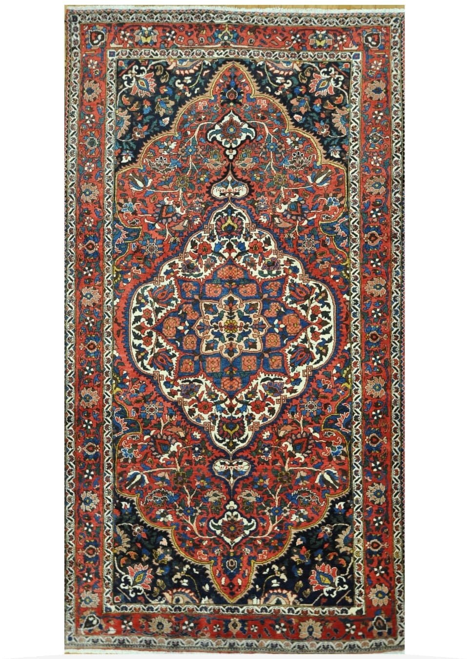 6′ x 11′ Terracotta Red Hand-Knotted Semi-Antique Persian Bakhtiari Rug – Traditional Wool