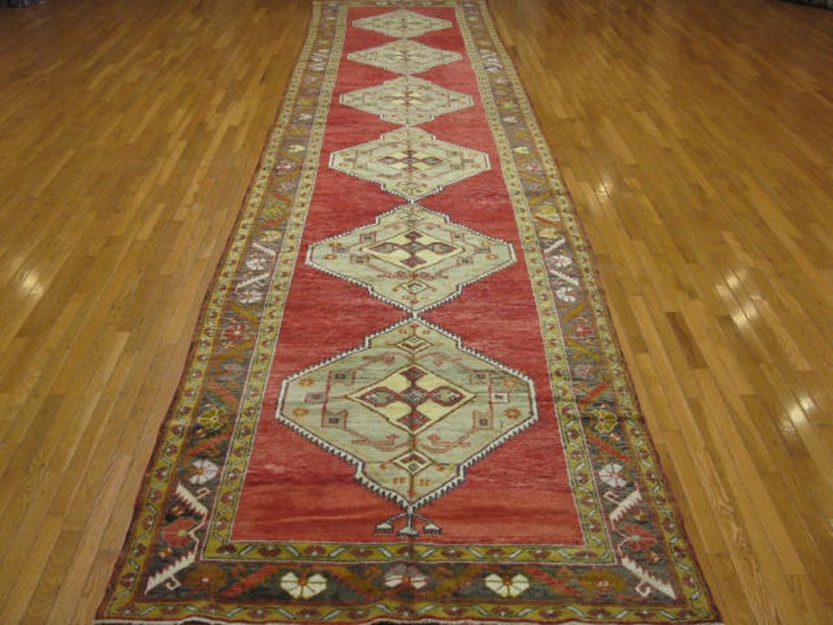 5′ x 21′ Turkish Red Vintage Runner Rug Transitional Wool