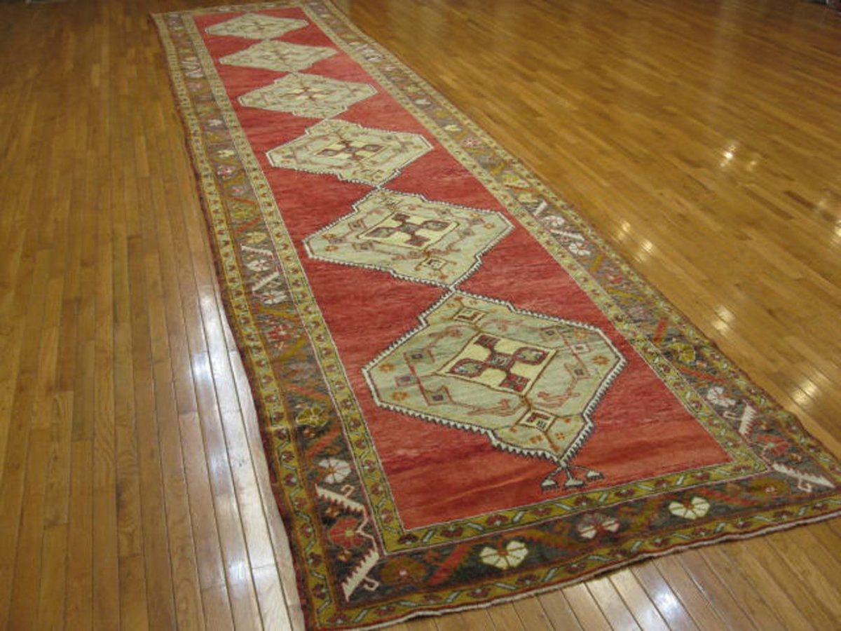 5′ x 21′ Turkish Red Vintage Runner Rug Transitional Wool