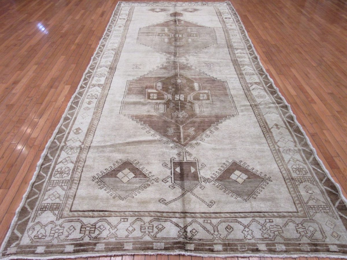 6′ x 15′ Turkish Gray Vintage Runner Rug Tribal Transitional Wool - 1 6′ x 15′ Turkish Gray Vintage Runner Rug Tribal Transitional Wool