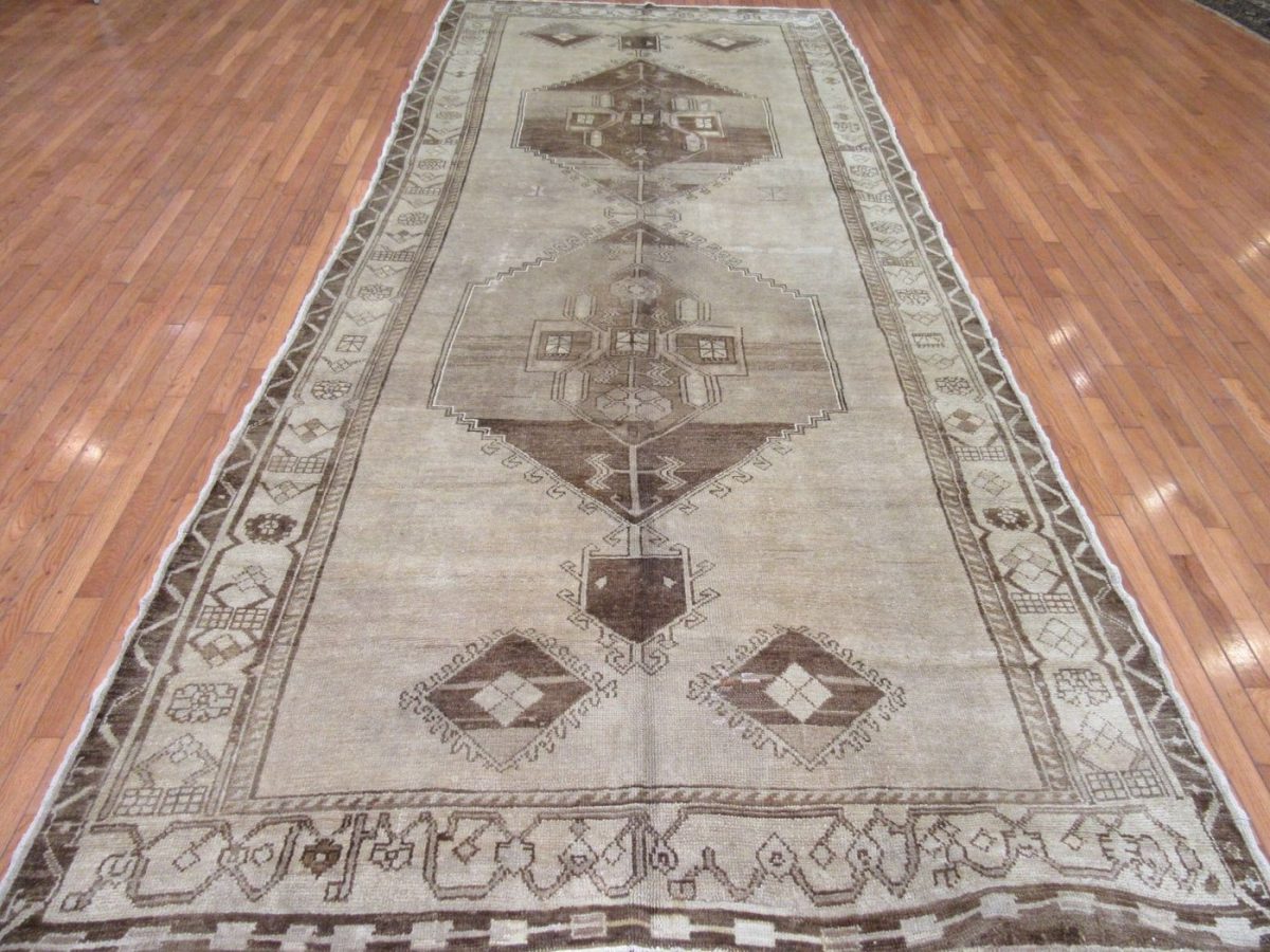 6′ x 15′ Turkish Gray Vintage Runner Rug Tribal Transitional Wool - 9 6′ x 15′ Turkish Gray Vintage Runner Rug Tribal Transitional Wool