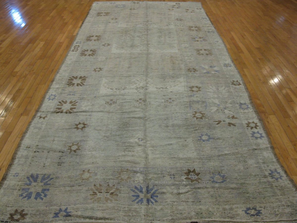 6′ x 14′ Turkish Ivory Vintage Runner Rug Transitional Wool