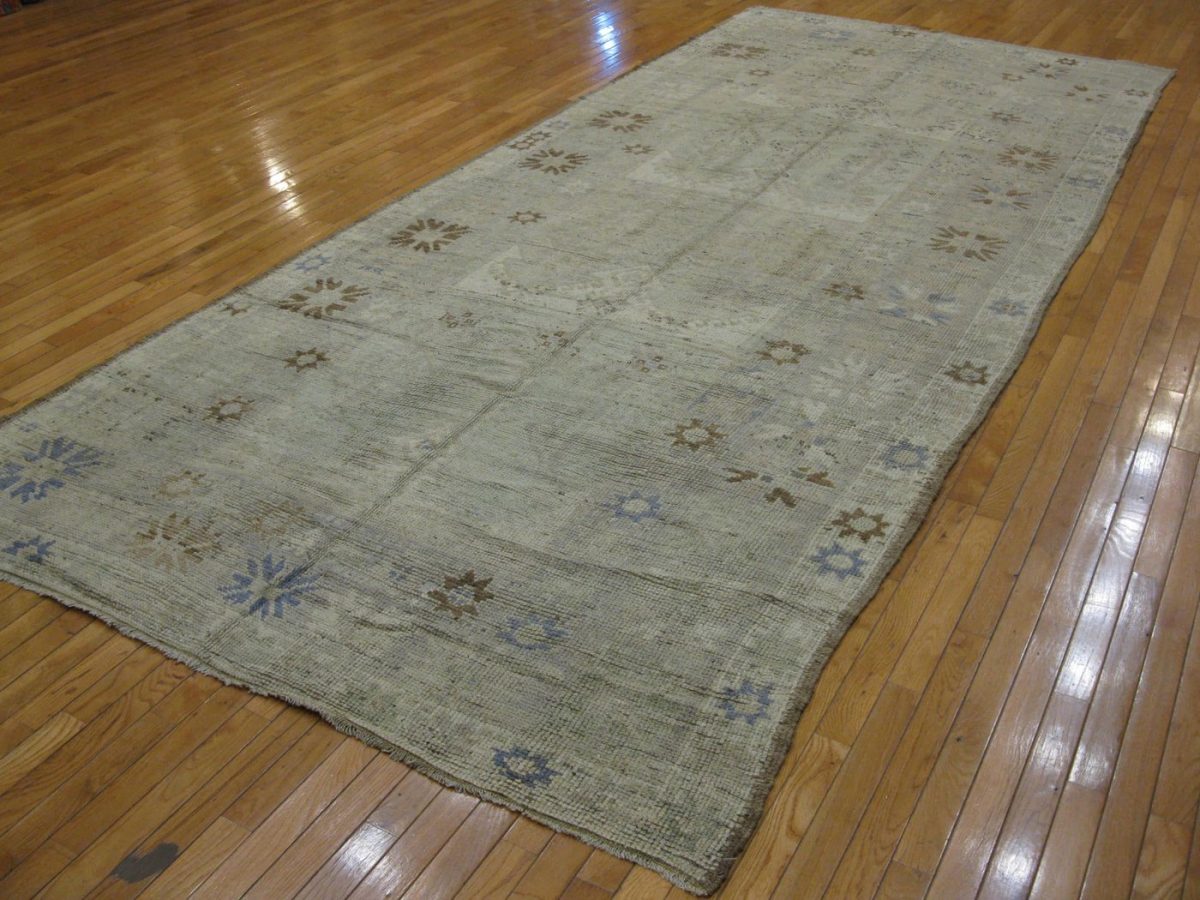 6′ x 14′ Turkish Ivory Vintage Runner Rug Transitional Wool