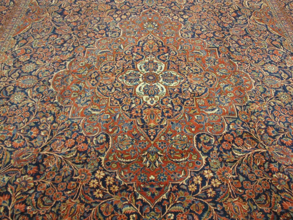 10′ x 18′ Persian Red Antique Kashan Rug Traditional Wool