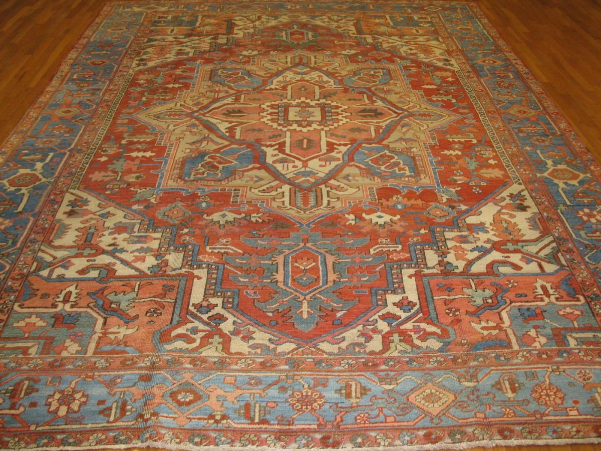 9′ x 13′ Persian Rust Antique Serapi Rug Traditional Wool
