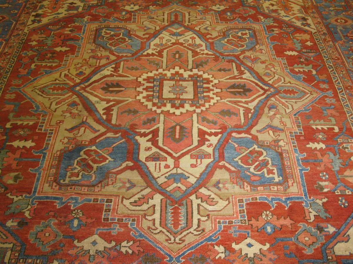 9′ x 13′ Persian Rust Antique Serapi Rug Traditional Wool