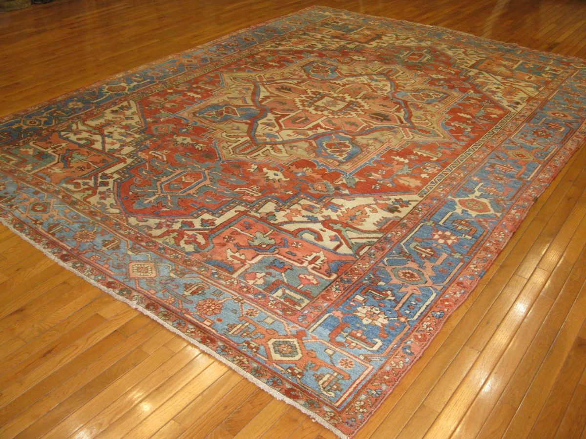 9′ x 13′ Persian Rust Antique Serapi Rug Traditional Wool