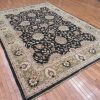 8′ x 11′ Black Fine Hand-Knotted Pakistani Oriental Rug – Transitional Wool