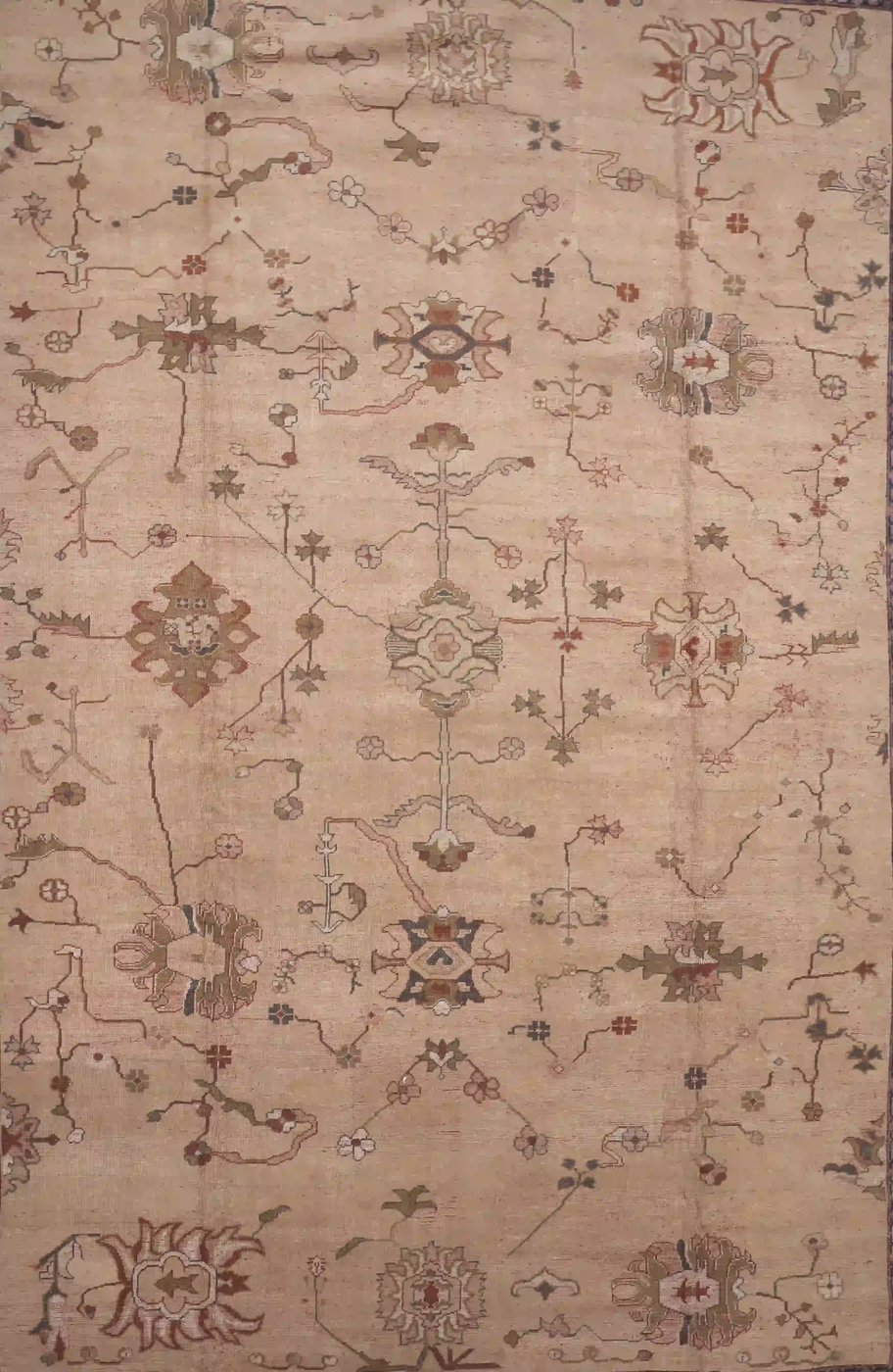 12′ x 16′ Gold Fine Hand-Knotted Turkish Oushak Rug – Traditional Wool