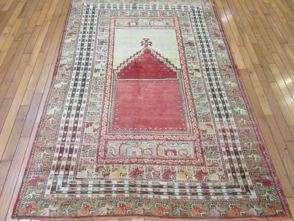 4′ x 7′ Red Fine Hand-Knotted Turkish Rug – Traditional Wool