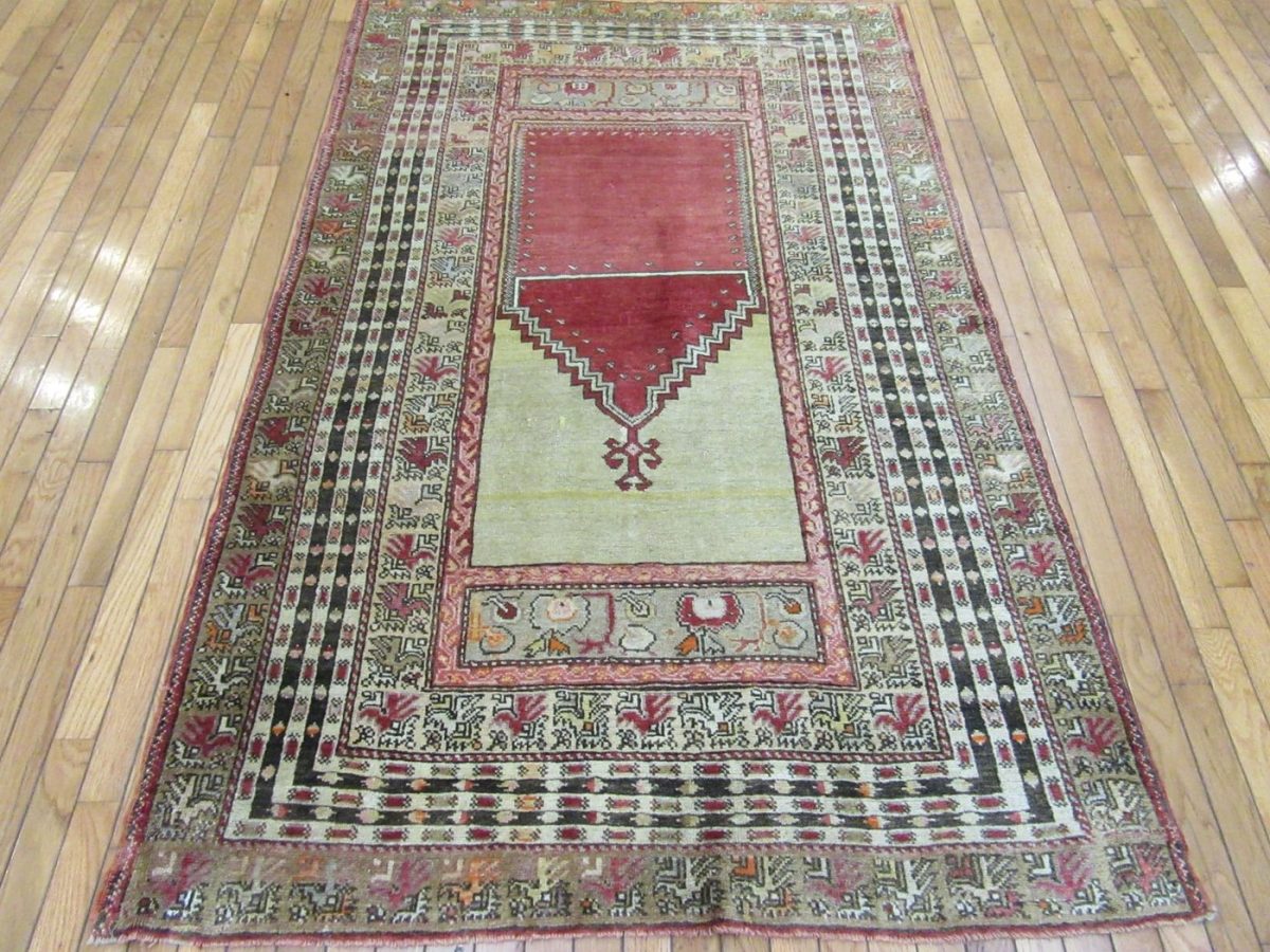 4′ x 7′ Red Fine Hand-Knotted Turkish Rug – Traditional Wool