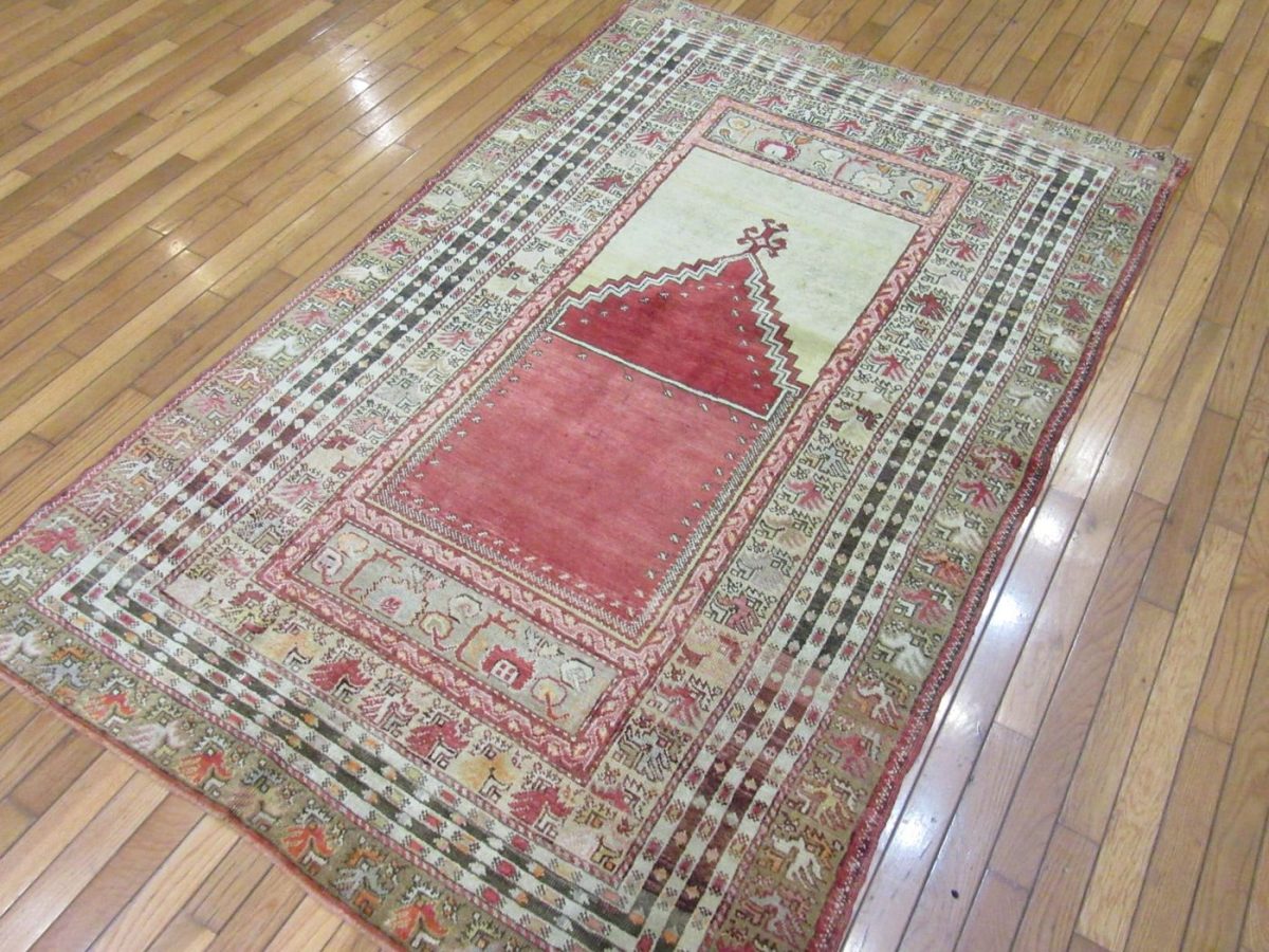 4′ x 7′ Red Fine Hand-Knotted Turkish Rug – Traditional Wool