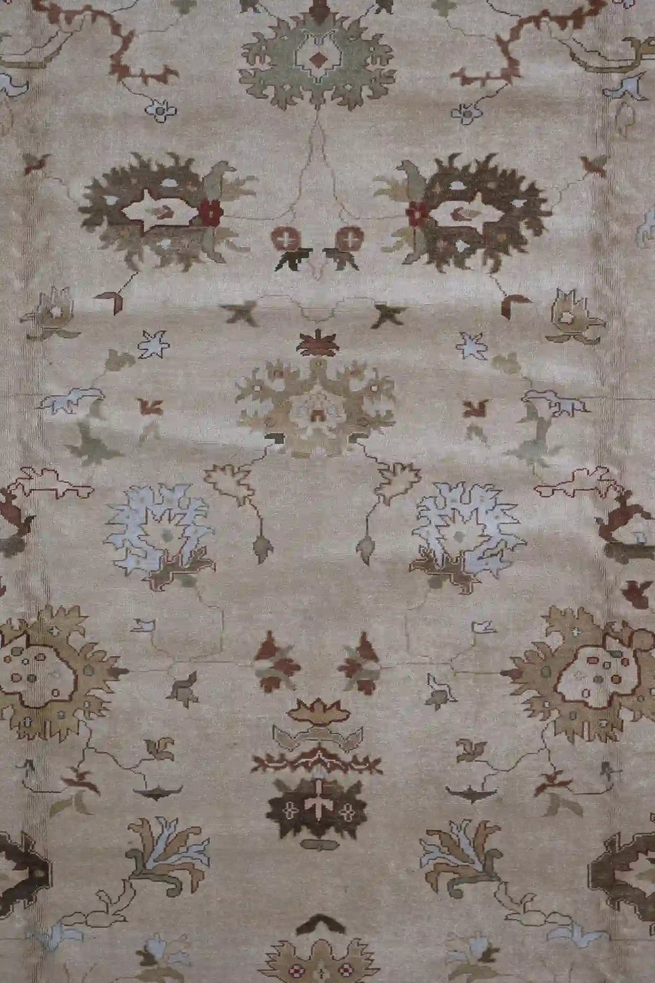 13′ x 16′ Beige Fine Hand-Knotted Turkish Oushak Rug – Traditional Wool
