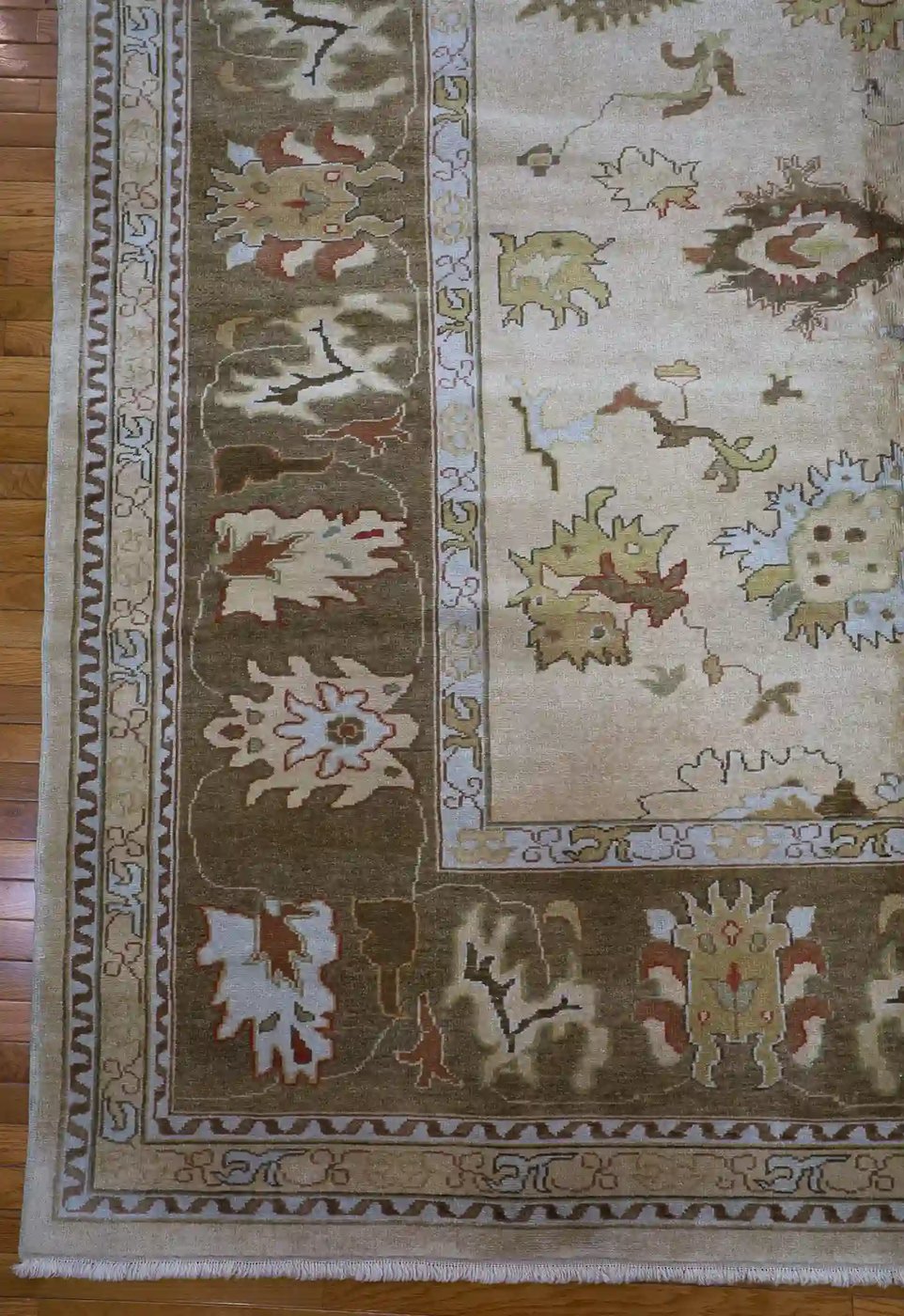 13′ x 16′ Beige Fine Hand-Knotted Turkish Oushak Rug – Traditional Wool