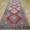 5′ x 14′ Red Fine Hand-Knotted Turkish Oushak Rug – Vintage Wool