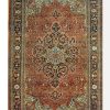 9′ x 13′ Terracotta Fine Hand-Knotted Persian Sarouk Farahan Rug – Traditional Wool