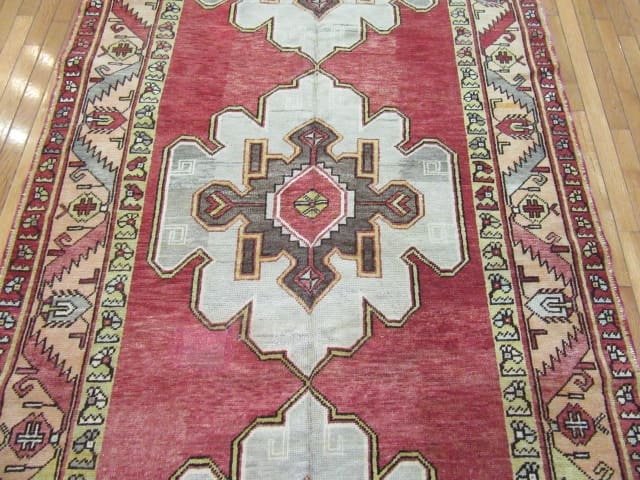 5′ x 12′ Red Fine Hand-Knotted Turkish Oushak Rug – Vintage Wool - 2 5′ x 12′ Red Fine Hand-Knotted Turkish Oushak Rug – Vintage Wool