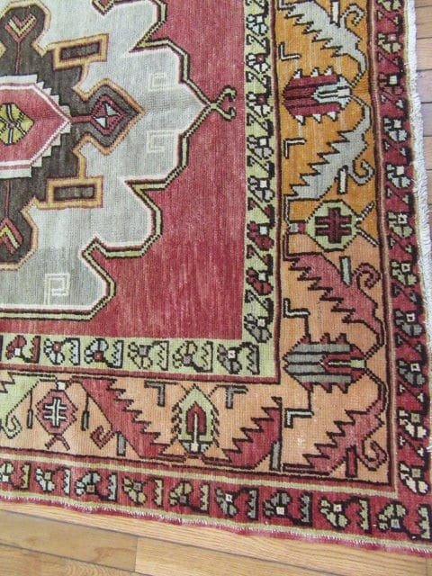 5′ x 12′ Red Fine Hand-Knotted Turkish Oushak Rug – Vintage Wool - 3 5′ x 12′ Red Fine Hand-Knotted Turkish Oushak Rug – Vintage Wool