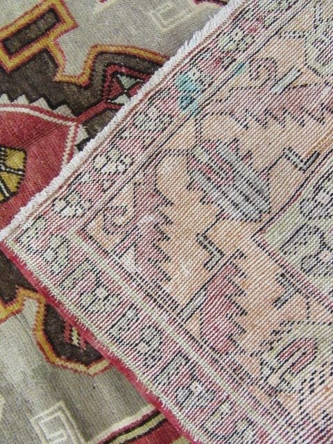 5′ x 12′ Red Fine Hand-Knotted Turkish Oushak Rug – Vintage Wool - 4 5′ x 12′ Red Fine Hand-Knotted Turkish Oushak Rug – Vintage Wool