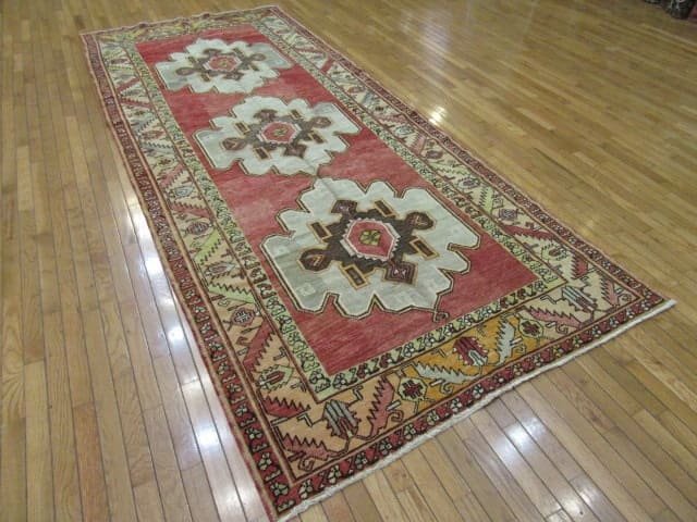 5′ x 12′ Red Fine Hand-Knotted Turkish Oushak Rug – Vintage Wool - 5 5′ x 12′ Red Fine Hand-Knotted Turkish Oushak Rug – Vintage Wool