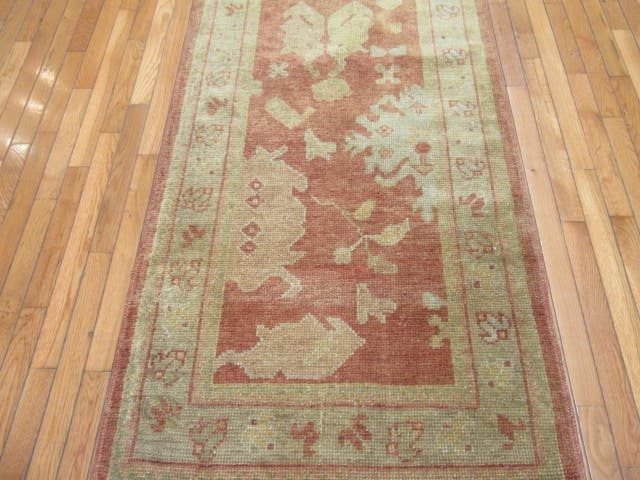 3′ x 18′ Beige Fine Hand-Knotted Turkish Oushak Runner – Transitional Wool