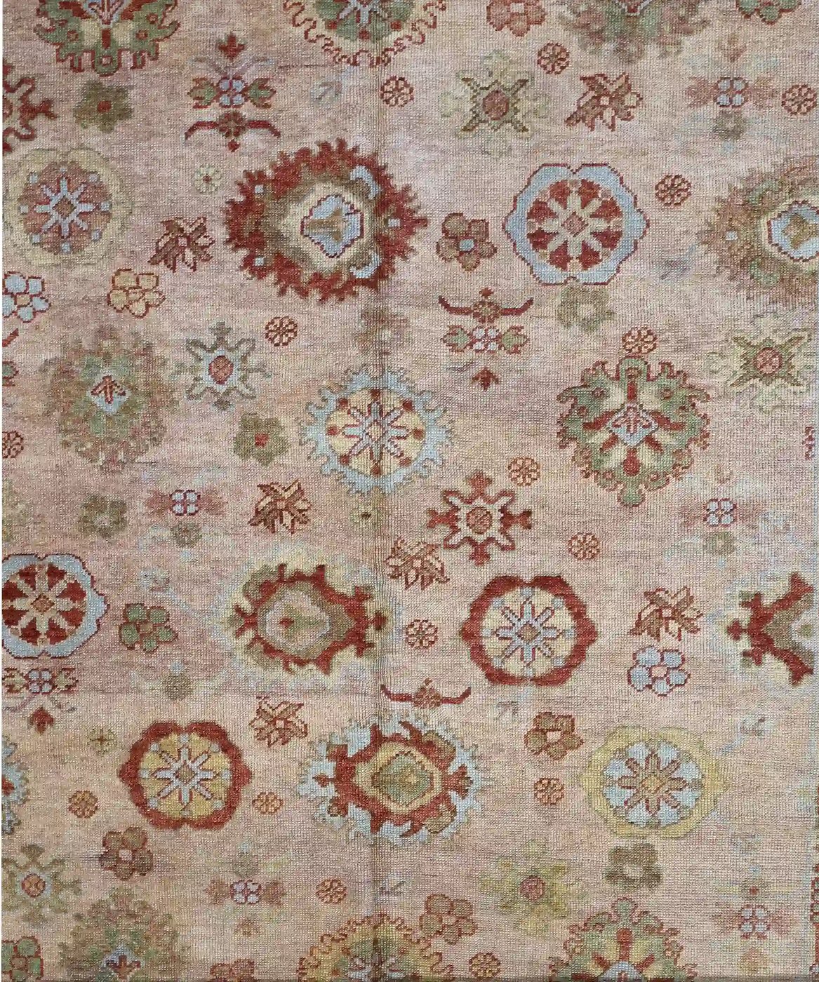 9′ x 25′ Beige Fine Hand-Knotted Turkish Oushak Runner Rug – Vintage Wool