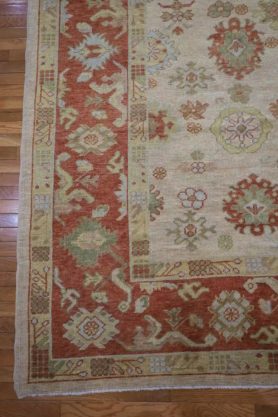 9′ x 25′ Beige Fine Hand-Knotted Turkish Oushak Runner Rug – Vintage Wool