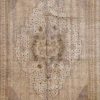 6′ x 10′ Beige Fine Hand-Knotted Turkish Oushak Rug – Vintage Wool