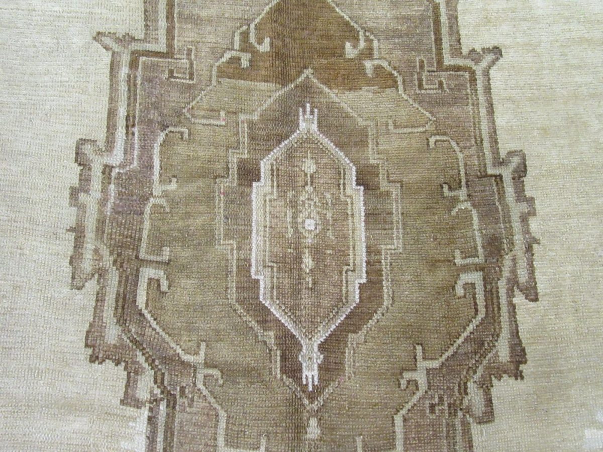 7′ x 14′ Beige Fine Hand-Knotted Turkish Anatolian Rug – Transitional Traditional Wool
