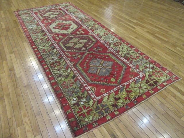 5′ x 11′ Vintage Turkish Oushak Wide and Long Runner Rug
