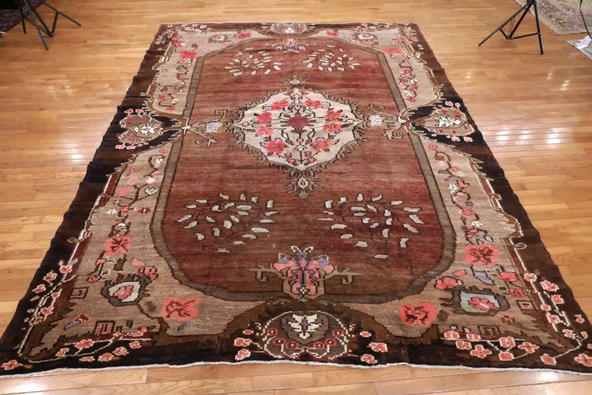 10′ x 11′ Rust Fine Hand-Knotted Turkish Oushak Rug – Traditional Wool - 1 10′ x 11′ Rust Fine Hand-Knotted Turkish Oushak Rug – Traditional Wool
