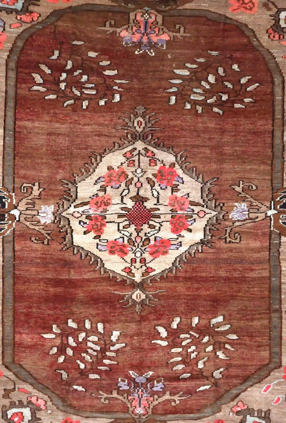 10′ x 11′ Rust Fine Hand-Knotted Turkish Oushak Rug – Traditional Wool - 3 10′ x 11′ Rust Fine Hand-Knotted Turkish Oushak Rug – Traditional Wool
