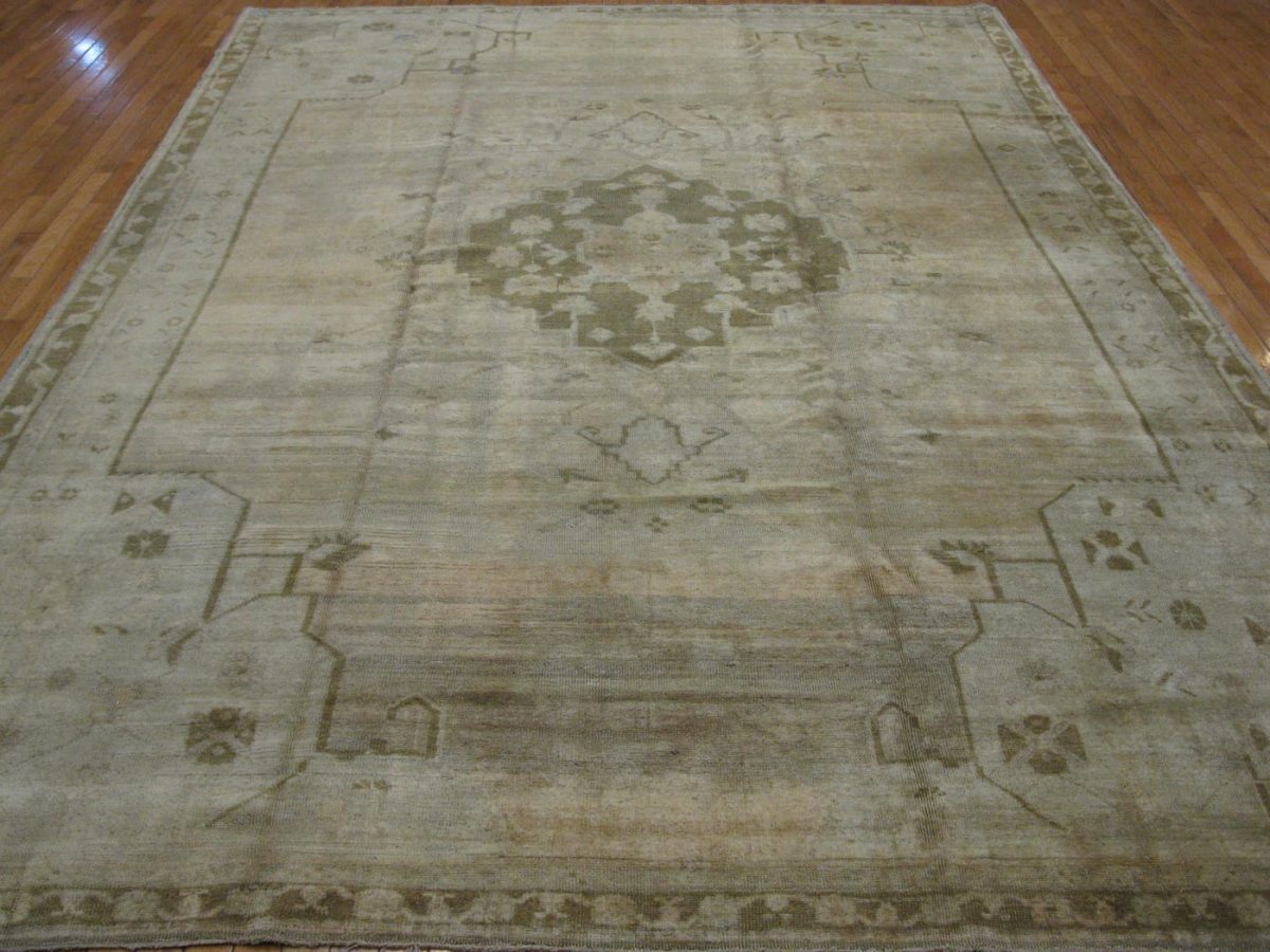 8′ x 12′ Beige Fine Hand-Knotted Turkish Kars Rug – Transitional Wool