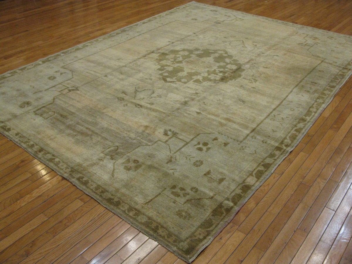 8′ x 12′ Beige Fine Hand-Knotted Turkish Kars Rug – Transitional Wool