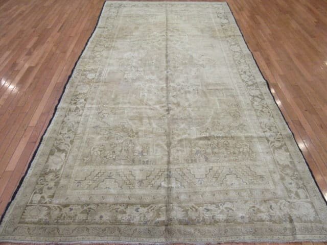 6′ x 11′ Turkish Oushak Neutral Vintage Rug Transitional Wool