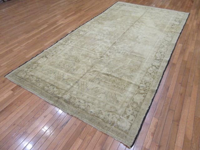 6′ x 11′ Turkish Oushak Neutral Vintage Rug Transitional Wool