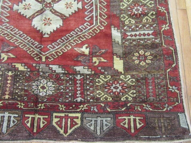 5′ x 12′ Turkish Oushak Red Vintage Runner Rug Traditional Wool