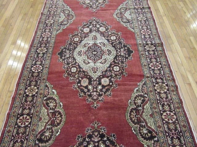 5′ x 16′ Turkish Oushak Burgundy Vintage Runner Rug Traditional Wool